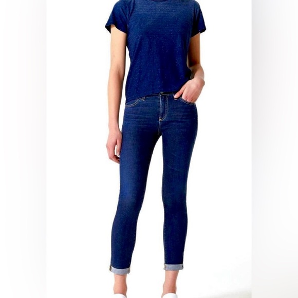 Ag Adriano Goldschmied Denim - Adriano Goldschmied The Prima Roll-up cigarette cropped jeans dark wash size 25